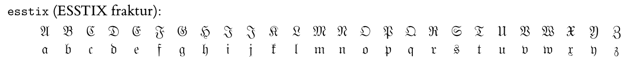 A lighter Fraktur alphabet with uppercase and lowercase letters.